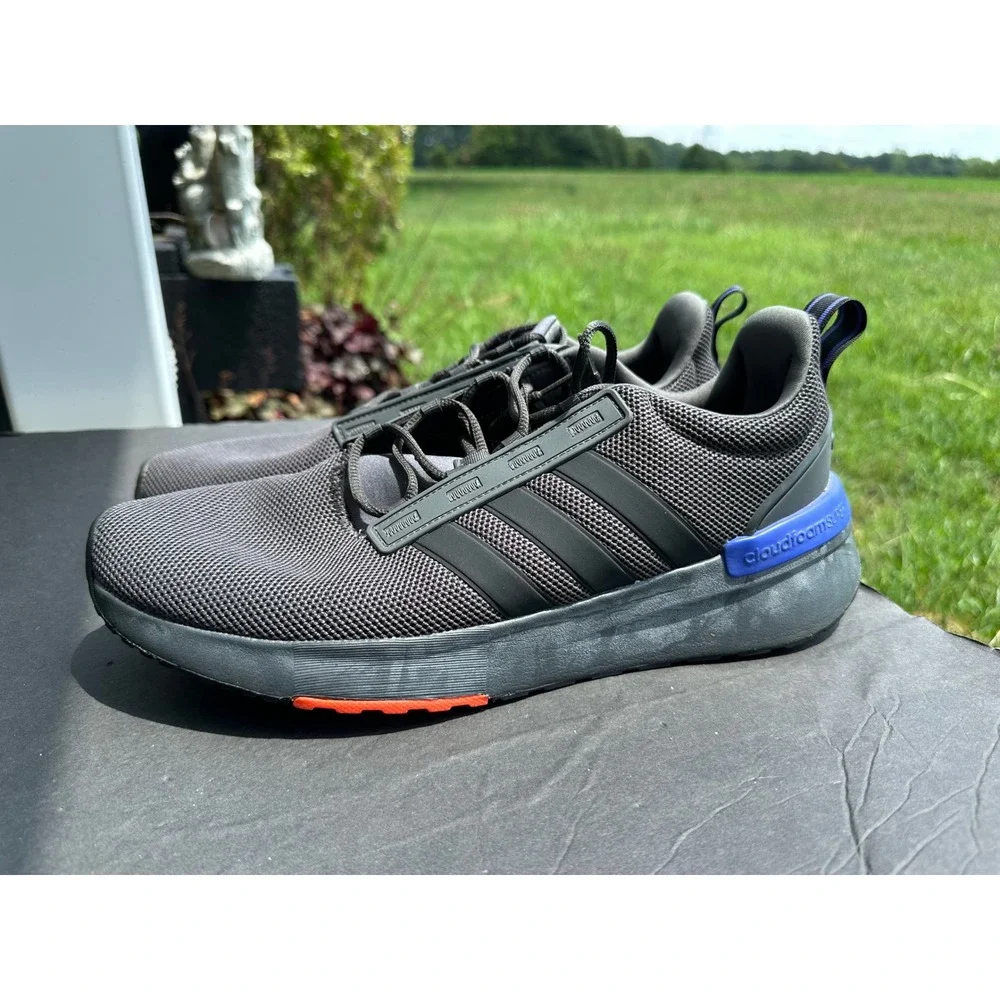 Adidas Racer TR21 Men's‎ Carbon Grey Blue Running Shoes GZ8185 Size 13